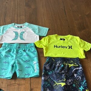 Hurley Kids' Swimwear Set in Green and Blue